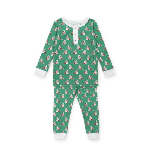 Lila & Hayes Boys Jack Pajamas Set - Blue First Down Football